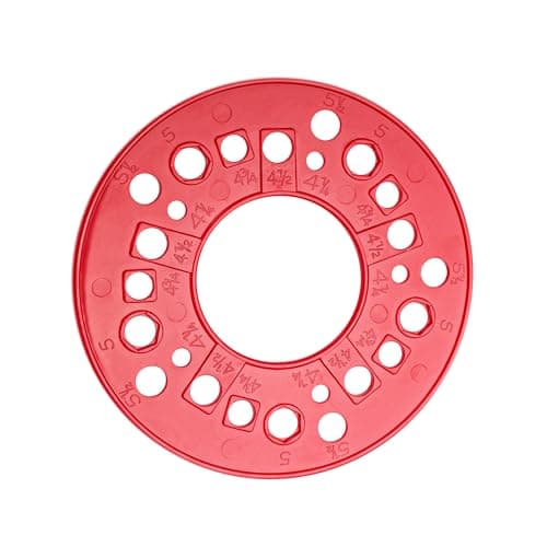 eaacaa Wheel Bolt Pattern Measuring Tool 5 Lug Template Gauge for 568 Hole Rims Precise Trailer Axle Bolt Circle ToolRed