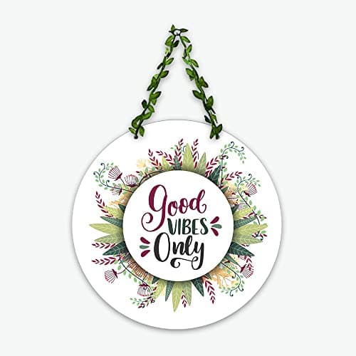 Artvibes Good Vibes Only Decorative Wall Hanging Wooden Art | Quotes Decor Item | Wall Illustrations | Office Wall Decoration Items | Wall Art Print | Inspirational quotes | Gift Items (WH_8211N)