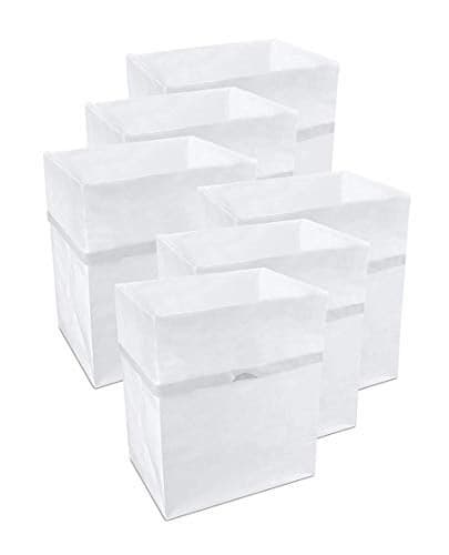 Clean Cubes 13 Gallon Disposable PopUp Trash Cans 6Pack with Fitted Bags Foldable Garbage Recycling Bins for Parties Events Kitchen White 17 H x 135 W x 10 D