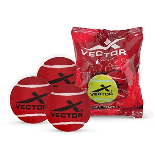 Vector X High Bounce Heavy Weight Tennis Ball for Cricket Practice, Street Match Ball, Training Exercise Ball for Outdoor & Indoor, Beginners & Pet Dog Play Ball (Pack of 3) Red