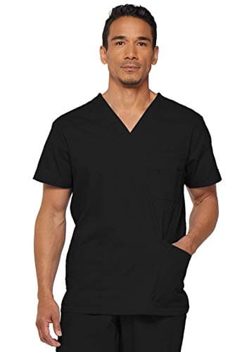Dickies Men's EDS Signature V-Neck Scrub Top, Black, X-Large