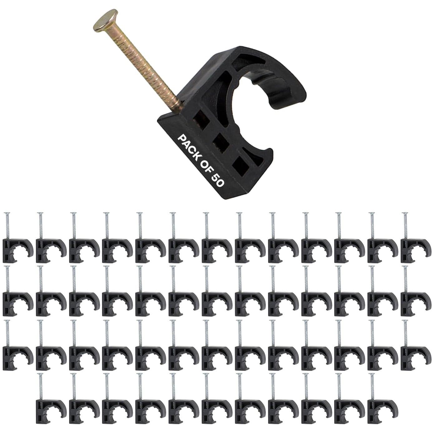 Highcraft Half Clamp with Nail For Pex Tubing Pipe Support 34 in Black