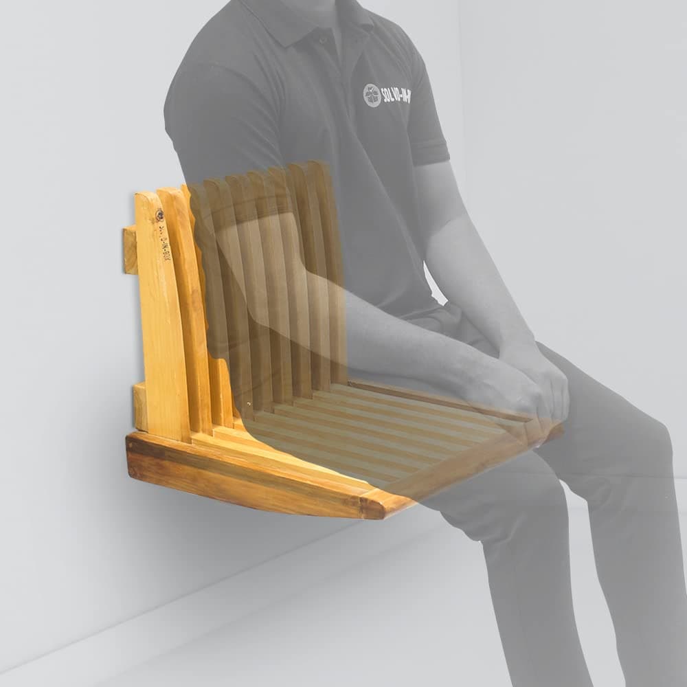 SOLVDINBOX Wall Mounted Foldable Chair Folding Seat Stool AntiSlip Safety Chair for Elder Wall Mounted Foldable Save Space for Children Wall Stool Safety Chair WallMounted Foldable Seating Chair