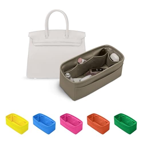 Bag Organizer Insert SilkySoft Lightweight Design MultiPocket Keeps Bag Organized Protects Interior Fits Birkin 35 Ideal for Travel Daily UseEtoupe grey BK 35