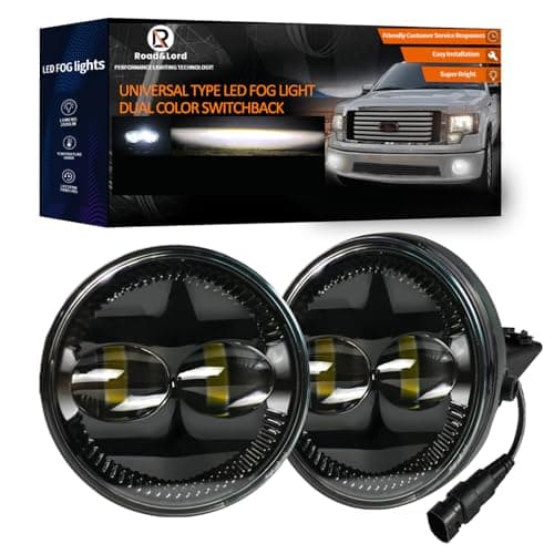 RoadandLord For f150 LED Fog Lights Compatible with 2006-2014 F150 Ranger 2008-2011 Expedition 2007-2014 Fog Lamps, Dual Color DOT Approved Bumper Driving Light Kit (Dual Color Light) (White Light)