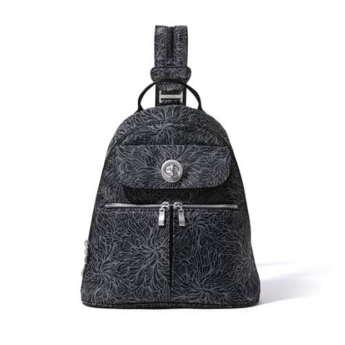 Baggallini Naples Convertible Backpack - Travel Sling Crossbody - 12" Nylon Handbag w/ RFID & Padded Tablet Sleeve