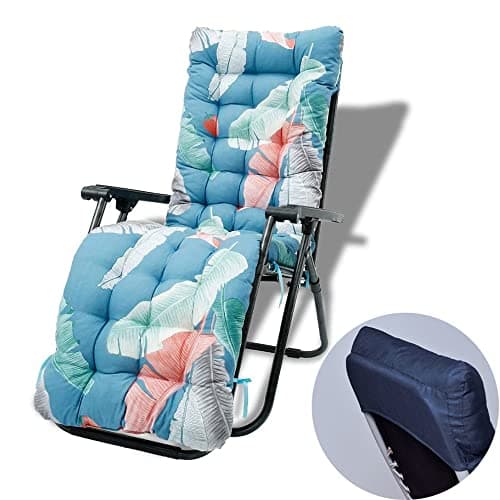 Shapeazy 67 Inch Patio Lounge Chair Cushion,Rocking Chair Sofa Cushion, Indoor/Outdoor Floral Printed Lounger Cushions with Ties and Top Cover Non-Slip High Back Chair Cushions (Style 15)