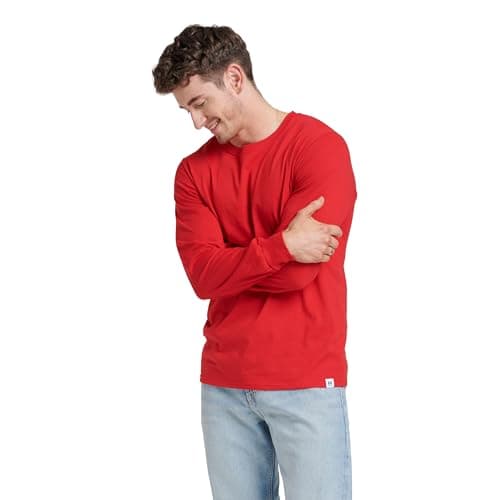 Russell Athletic Mens Cotton Performance Long Sleeve T-Shirts T Shirt, True Red, XX-Large US