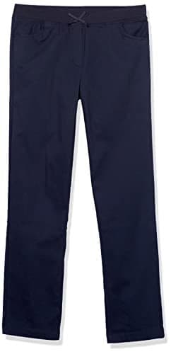 Nautica Big Girls School Uniform Skinny Fit Stretch Twill Pant, Navy Pull-On, 14