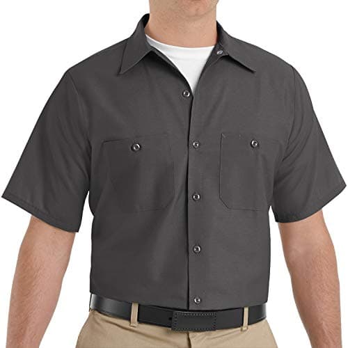 Red Kap Men's Industrial Work Shirt, Regular Fit, Short Sleeve, Charcoal, 3X-Large Tall