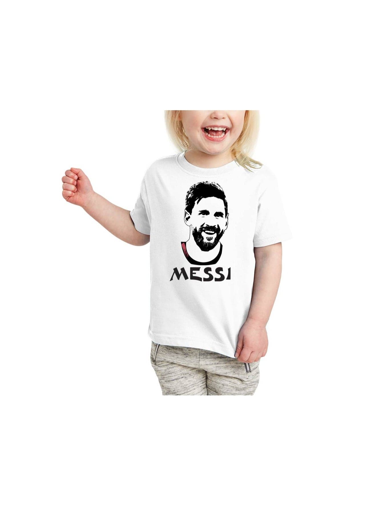 Messi Unisex Kids T-Shirt-Soccer Player Printed Tshirt For Boys And Girls-Soft And Comfortable-Gift For Young Football Fans