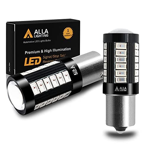 Alla Lighting 2800lm BA15S Bayonet 7506 1156 LED Bulbs, Red Brake/Tail Lights/Turn Signal Lights 1619 7506LL 1156LL 1141 1093 1073 Xtreme Super Bright 5730 33-SMD Taillights Lamps Upgrade