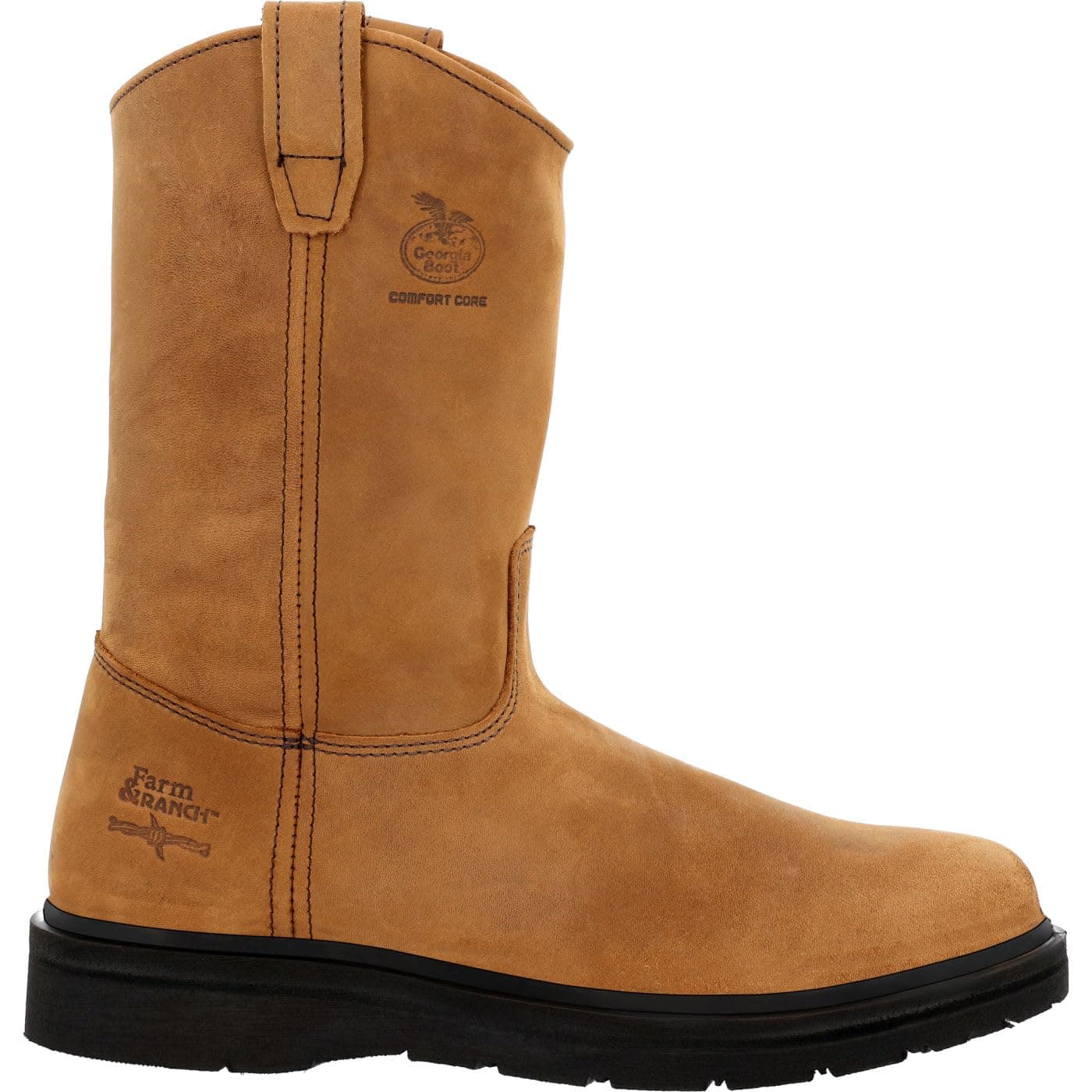 Georgia Boot Farm and Ranch Pull On Work Boot Mississippi Tan Size 105M