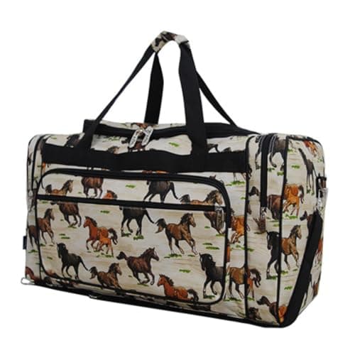 NGIL Canvas 23" inch Duffle Bag (Stallion Wild Horse-Black)