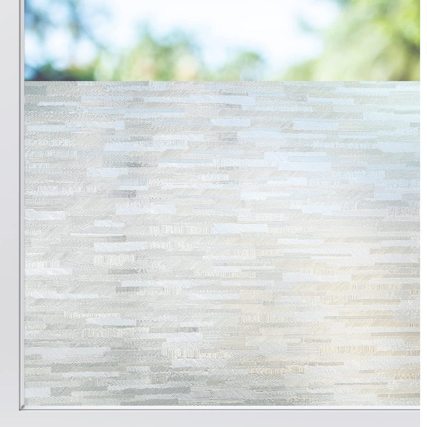 rabbitgoo Window Privacy Film No Glue Frosted Glass Film Static Cling UV Blocking Non Adhesive Reusable Heat Control Window Vinyl Clings for Home Office Frosted Silk 236 x 1574 Inches