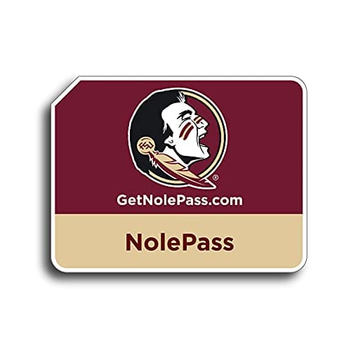 NCAA Florida State University NolePass Toll Sticker by EPASS Prepaid Toll Program Works on All Toll Roads in FL GA NC