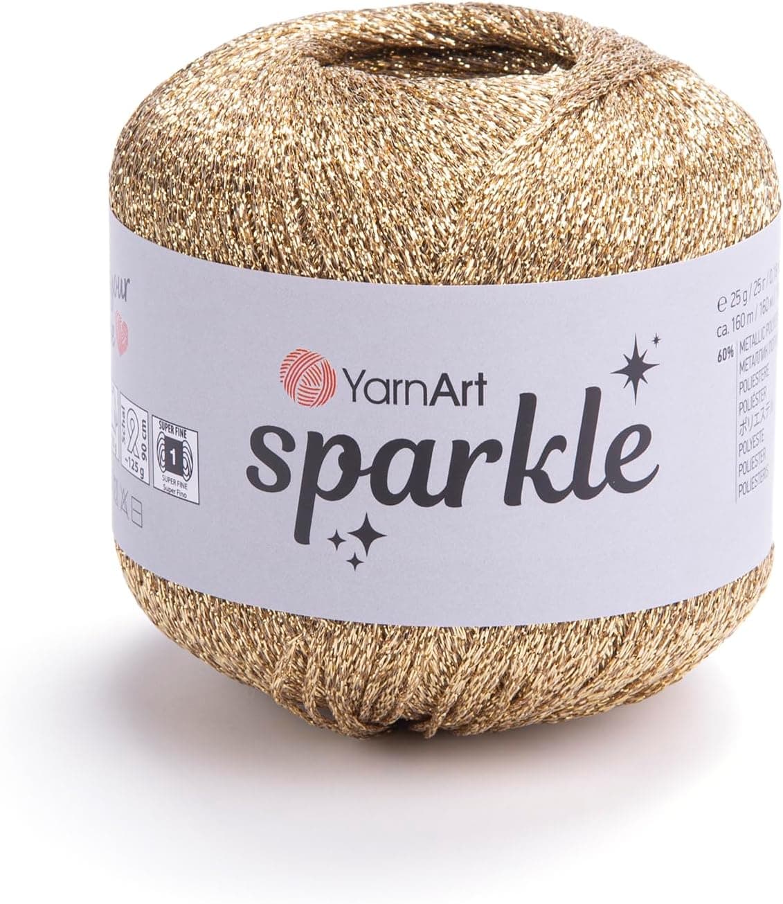 YarnArt Sparkle Metallic Glitter Fine Lightweight Yarn for Crochet Knitting Amigurumi Cardigans Shawls Bag Making Soft Craft 1306