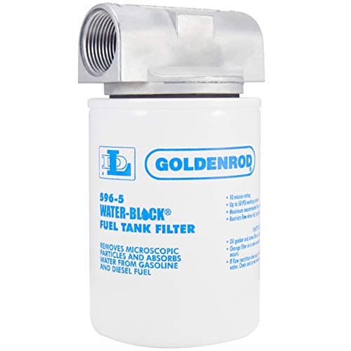 DuttonLainson Company Goldenrod 596 WaterBlock Fuel Tank Filter Canister with 1 NPT Zinc DieCast Top Cap 10 Micron Particle Removal for Gasoline Diesel and Biodiesel Up to 20 Made in USA