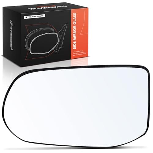A-Premium Left Driver Side Non-Heated Mirror Glass with Backing Plate - Compatible with Honda Civic 2006 2007 2008 2009 2010 2011 - Exterior Side View Flat Mirror, Sedan, Replace # 76253SNAA01