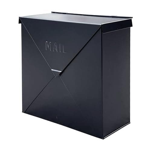 NACH Mailboxes for Outside Wall Mount, 10 x 10 x 4 inch Black Mailbox, Waterproof Mailboxes for Outside - Chicago Style Mail Box