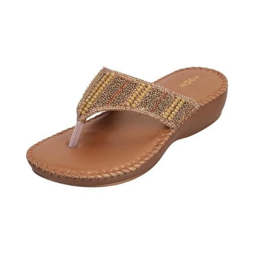 Mochi Women Antic Gold Ethnic and Comfortwear Chappal UK/6 EU/39 (44-99)