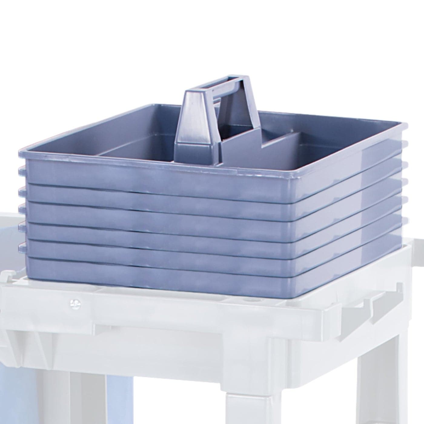 Carlisle FoodService Products Janitorial 6pk Tool Caddy 3Compartment Organizer for Janitorial Cart Durable Polypropylene Construction Portable and Versatile for Commercial Use 6 Pack