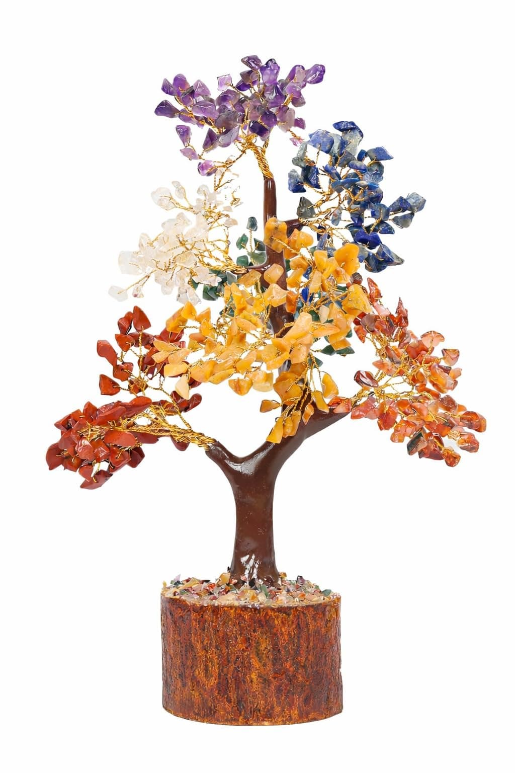 AMOKRI 7 Chakra Crystal Tree with 500 Beads for Positive Energy | Feng Shui Healing Crystal Bonsai for Home, Office & Spiritual Gifts