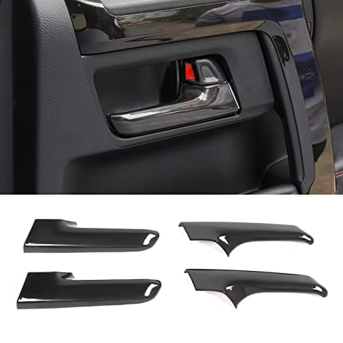 Hoolcar for Toyota 4Runner 20102024 Interior Door Handle Cover Decor Trim ABS Car Inner Accessories 4pcs Black Wood Grain