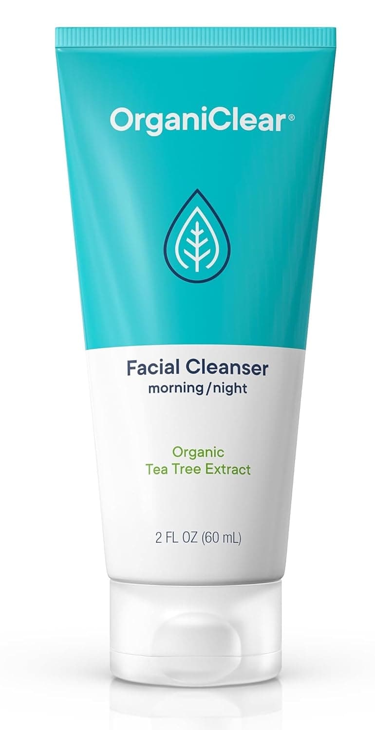 Facial Cleanser wOrganic Tea Tree Salicylic Acid Gentle Daily Foaming Gel Face Wash for Deep Cleansing Makeup Removal Unclogs Pores Eliminates Dirt Oil No Dryness 2 oz
