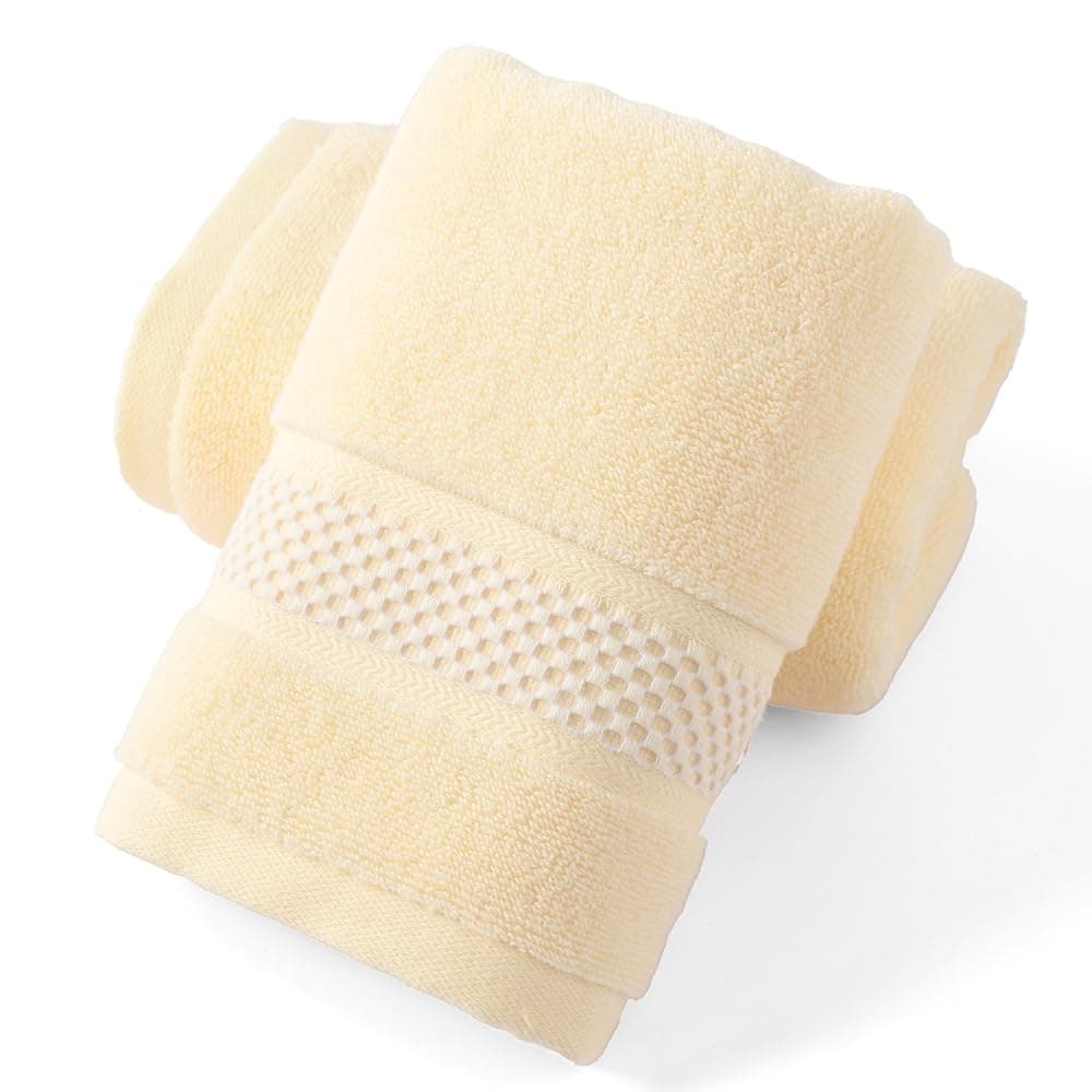 sense gnosis Beige Hand Towel Set of 2 Absorbent 100 Cotton Quick Dry Super Soft Hand Towels for Bathroom 13 X 29 Inches