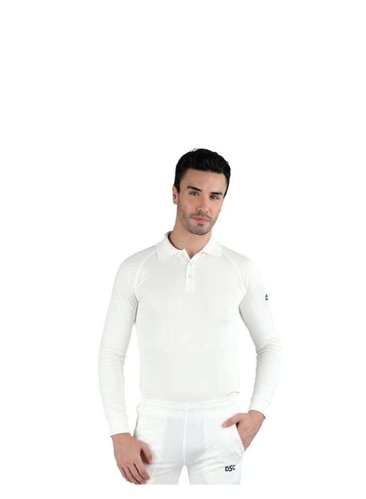 Men’s Cricket T-Shirt | Ultra-Light Polyester full Sleeve Polo with COOL & DRY Technology | Mesh Ventilation, Turtle Neck, Regular Fit | Made in India