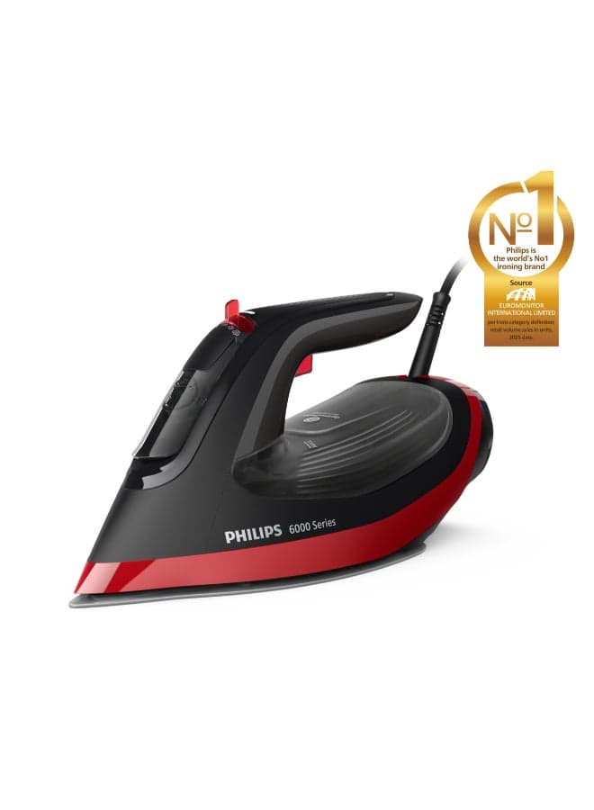 6000 Series Steam Iron High end irons 300 ml 2800 W DST6130/46 Black/Red