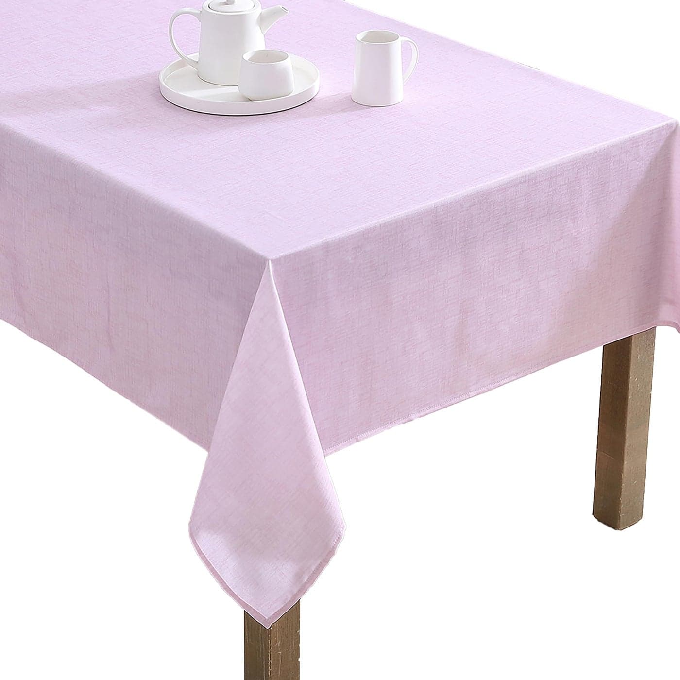 Laura Ashley Decorative Tablecloth Wrinkle and Stain Resistant Spillproof Water Repellent Easy Care Washable Polyester Fabric for Dining Kitchen Holiday and Party 60 x 102 Blush