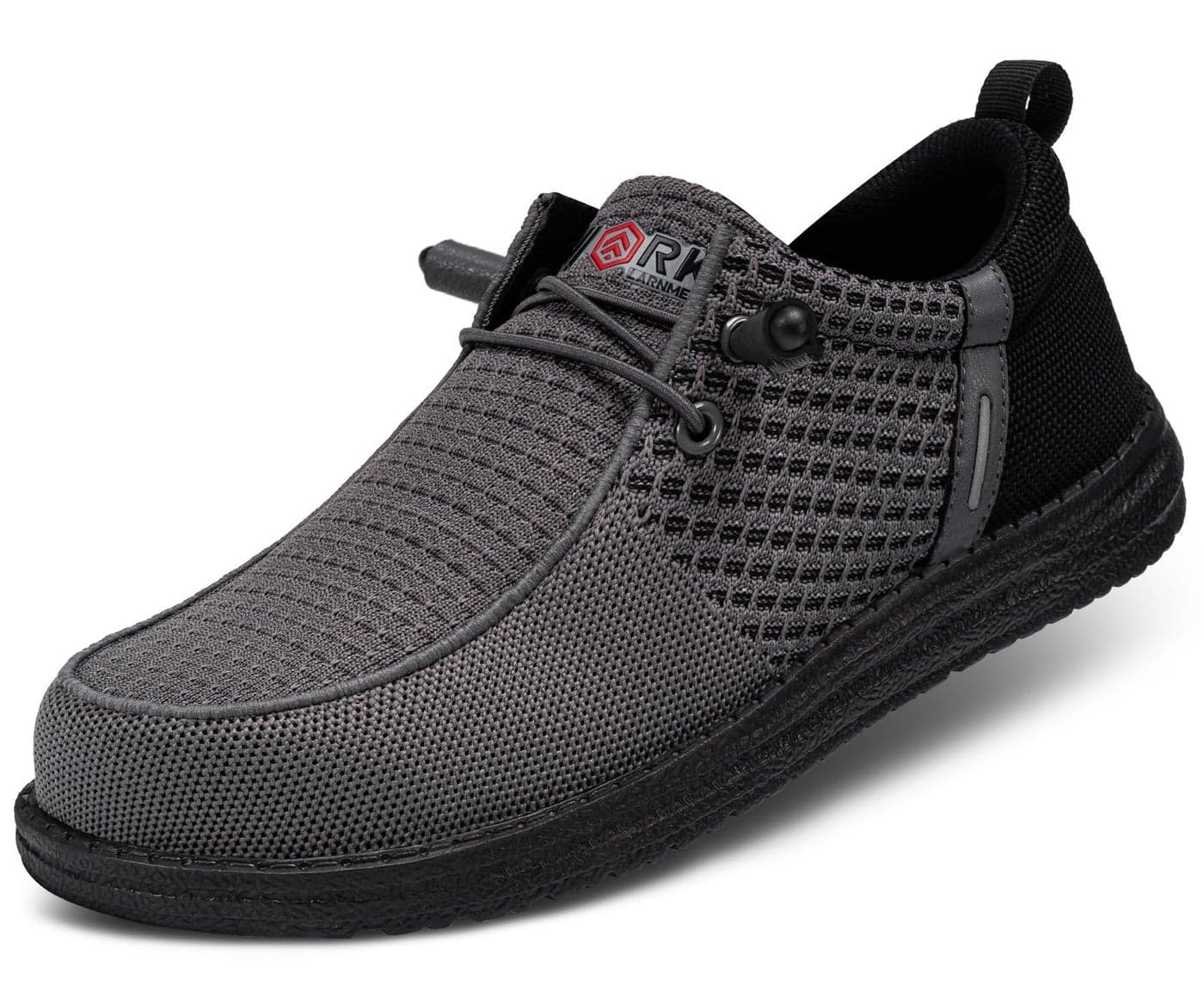 LARNMERN Slip On Steel Toe Loafers Women Work Safety Shoes Lightweight Comfortable Walking Sneakers(8 Women, Dark Grey)