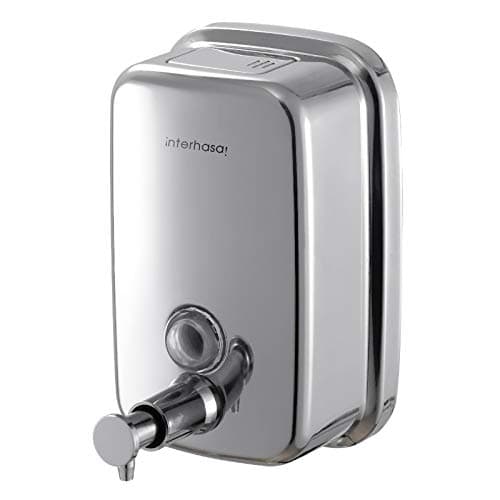 interhasa! Commercial Soap Dispenser Wall Mount 304 Stainless Steel Hand Sanitizer Dispenser, Manual Liquid Gel Soap Dispenser for Public Restroom Bathroom 17oz (500ml