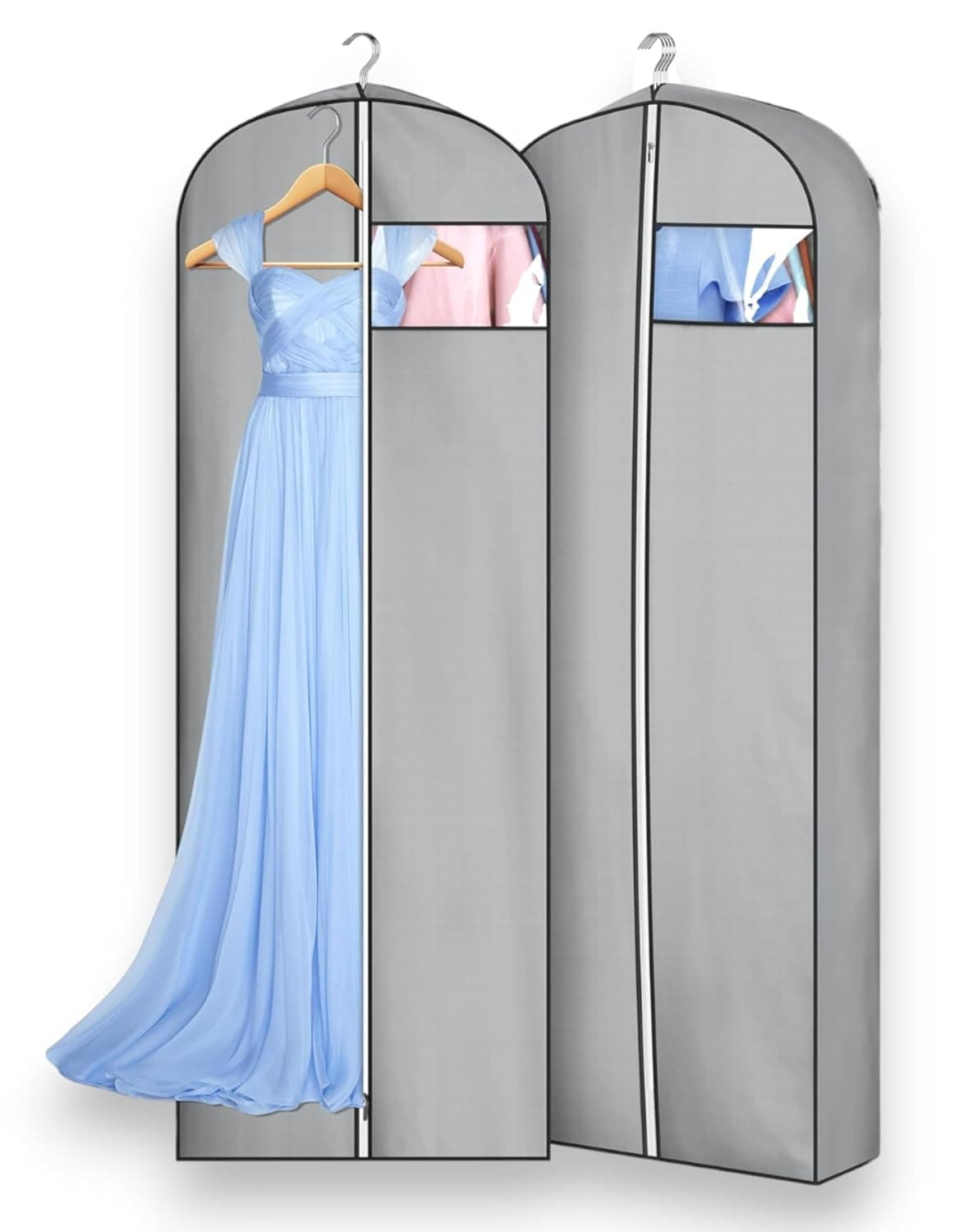 RAAHII clothes bag for long Dress cover sherwani gown Blazer covercoat covers with zip for wardrobe storage of suitjacket cover garments sweaters organizer with 4 inch gusset PACK OF 1