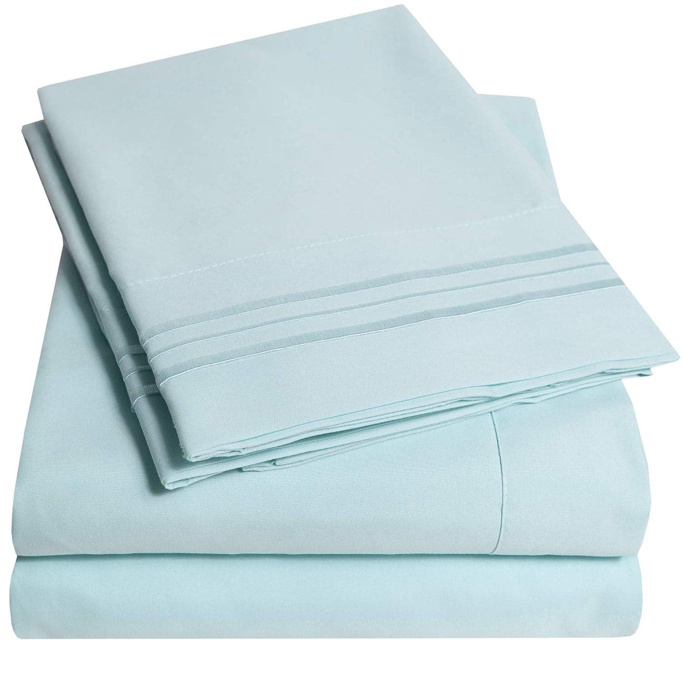 1500 Supreme Collection Twin XL Sheet Sets Light Blue 3 Piece Bed Sheets and Pillowcase Set for Twin XL Mattress Extra Soft Elastic Corner Straps Deep Pocket Sheets Twin XL Light Blue