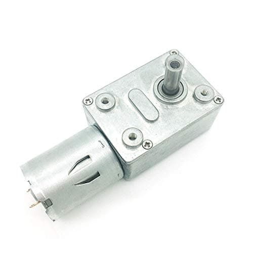 BRINGSMART 12V 6rpm DC Worm Gear Motor 25 kg.cm High Torque Low Speed Mini Turbine Worm 6-24V Reducer Electric Motor Self-Locking for Toys (JGY-370 12V 6rpm)