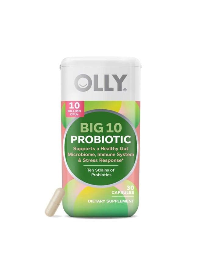 Big 10 Probiotic, Supports a Healthy Gut Microbiome,* 10 Billion CFUs, 30 Day Supply - 30 Count