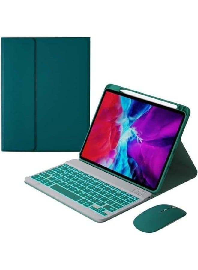 Wireless Keyboard Case Compatible with Xiaomi Mi Pad 6 / Pad 6 Pro 11 Inch 2023 Cover with Pencil Holder,7-Color Backlit Keyboard With Mouse