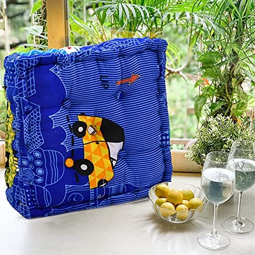 COZY FURNISH Children Chair Increasing Cushion Square Kids Highchair Booster Chair Seat Lift Pads for Baby Toddler Students Dining Table Chair| Seat Cushion 14 Inch x 14 Inch (BlueCars)