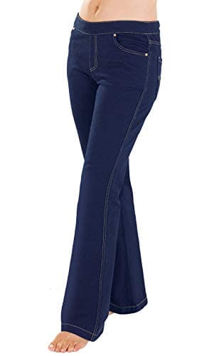 PajamaJeans Womens Stretch Jeans Bootcut - Jeans for Women, Indigo, L