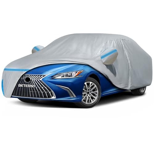 Car Cover for 2001-2025 Lexus ES ES300 ES330 ES350 ES300h, Waterproof Custom-fit All Weather Sun Rain UV Dust Snow Protection Outdoor ES350 Car Cover with Door Zipper and Cotton Lining-Grey