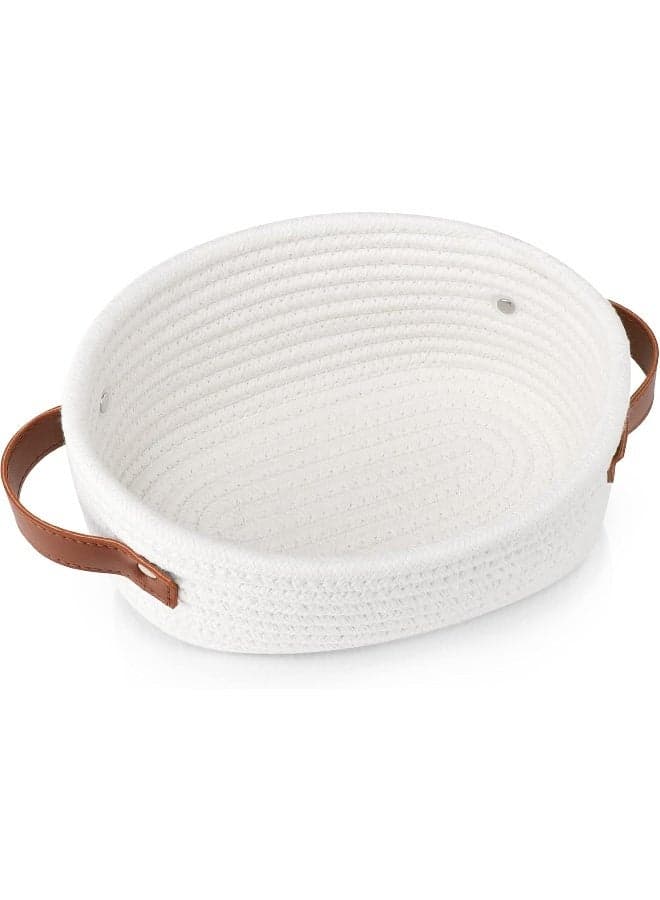 ABenkle Small Woven Basket, Mini Cotton Rope Storage Basket
