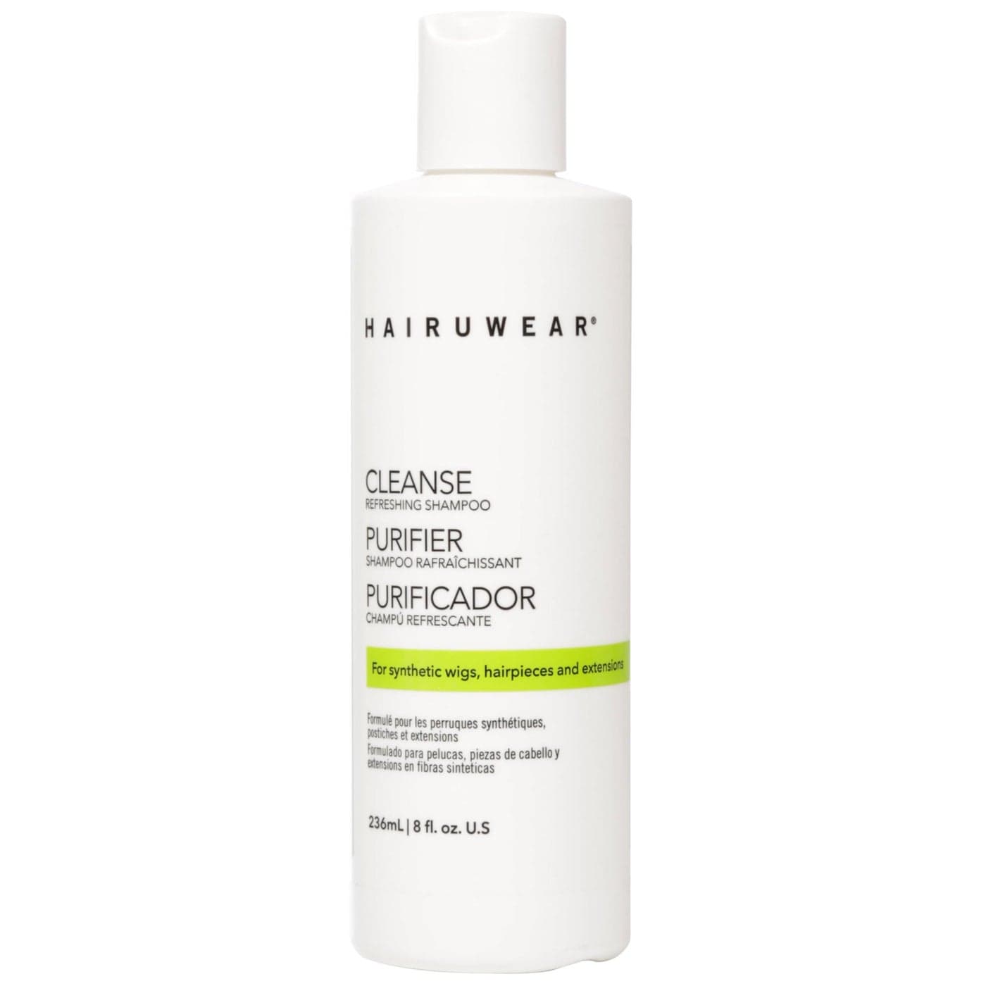 Hair U Wear Cleansing Shampoo Wig Shampoo for Synthetic Wigs and Hair Extensions 8 Ounces