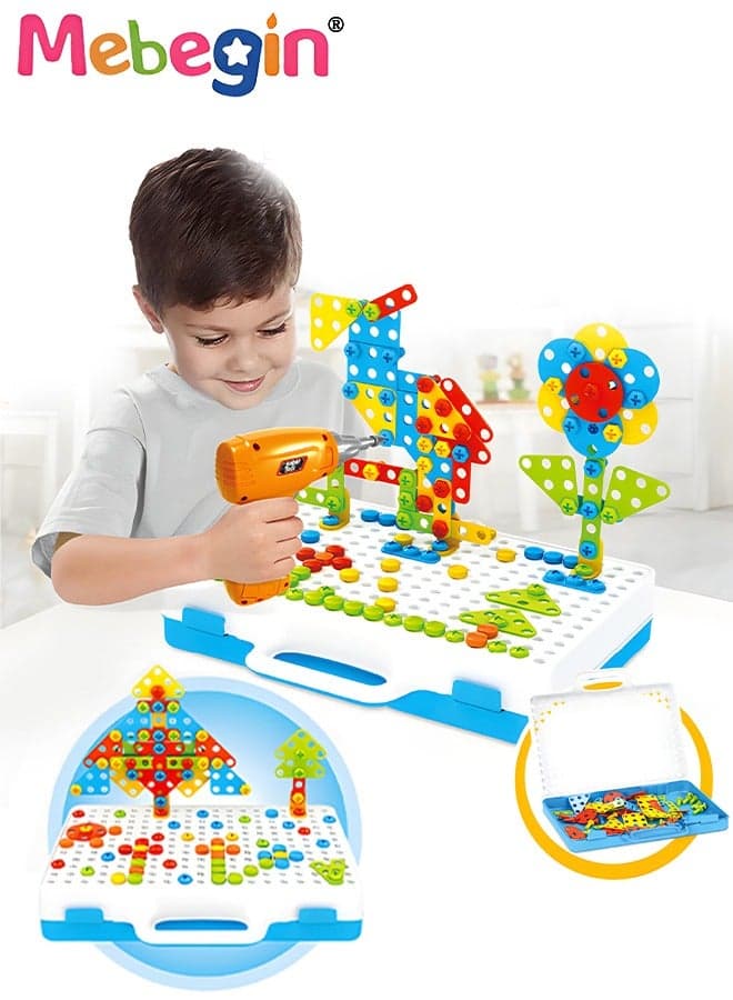237 PCS 3D Pegboard Set with Storage Box, Fun Puzzle Toy, Educational Colourful Jigsaw Puzzle, Creative DIY Mosaic Toys, Made of High-quality Eco-friendly ABS Plastic, Ideal Gift for Kids Aged 3+