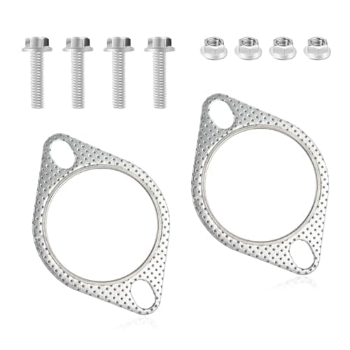 2PCS Exhaust Gasket 4PCS Exhaust Bolts3 2Bolt Exhaust Flange Gasket Replaces OEM120063100002Car Accessories Exhaust Flange Repair Kit for CarsTrucks 3in