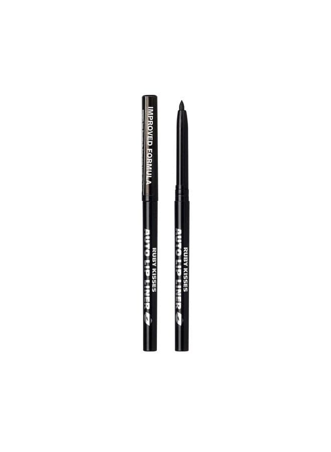 Auto Lip Liner Pencil, Long Lasting, Smooth Application Mechanical Lip Liner Pencil 3 PACK (Black)