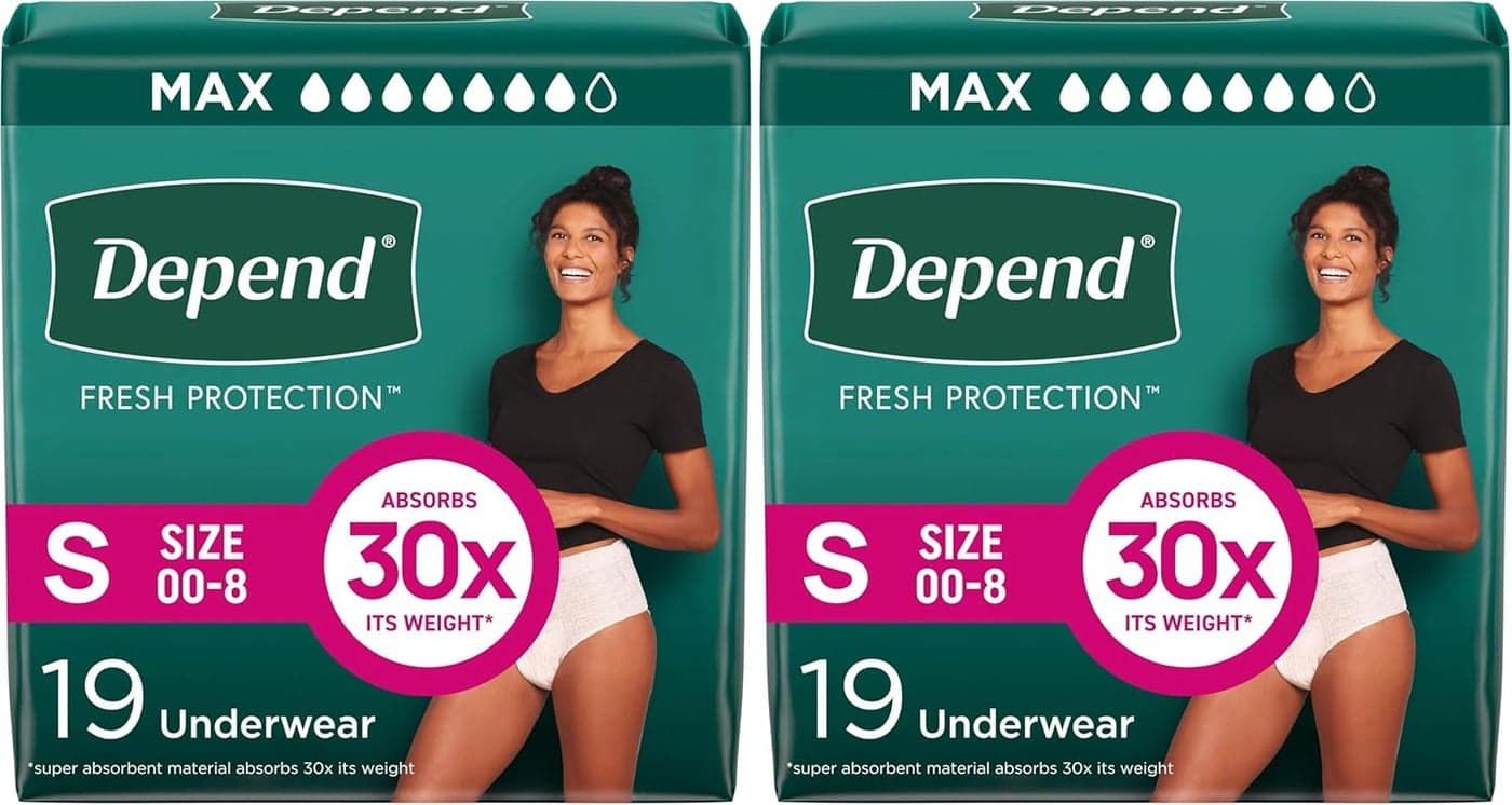 FITFlex Incontinence Underwear for Women Disposable Maximum Absorbency Small Blush 19 Count Pack of 2