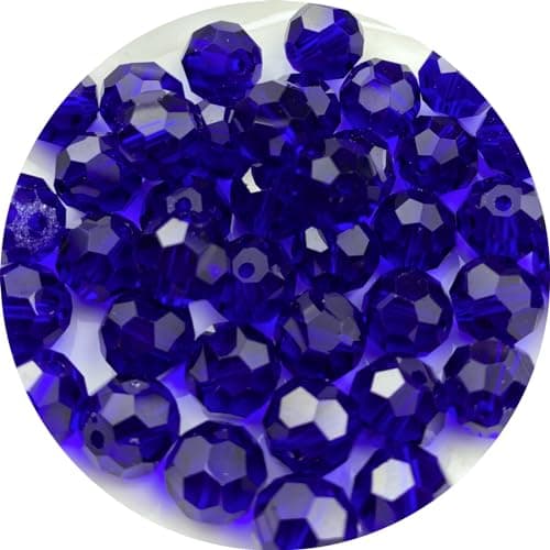 Xinhongo Crystal Glass Beads 200 Pieces 6mm Round Faceted Glass Spacer Beads for Jewelry Making Bracelet Earring Necklace DIY Craft SuppliesDeep Blue